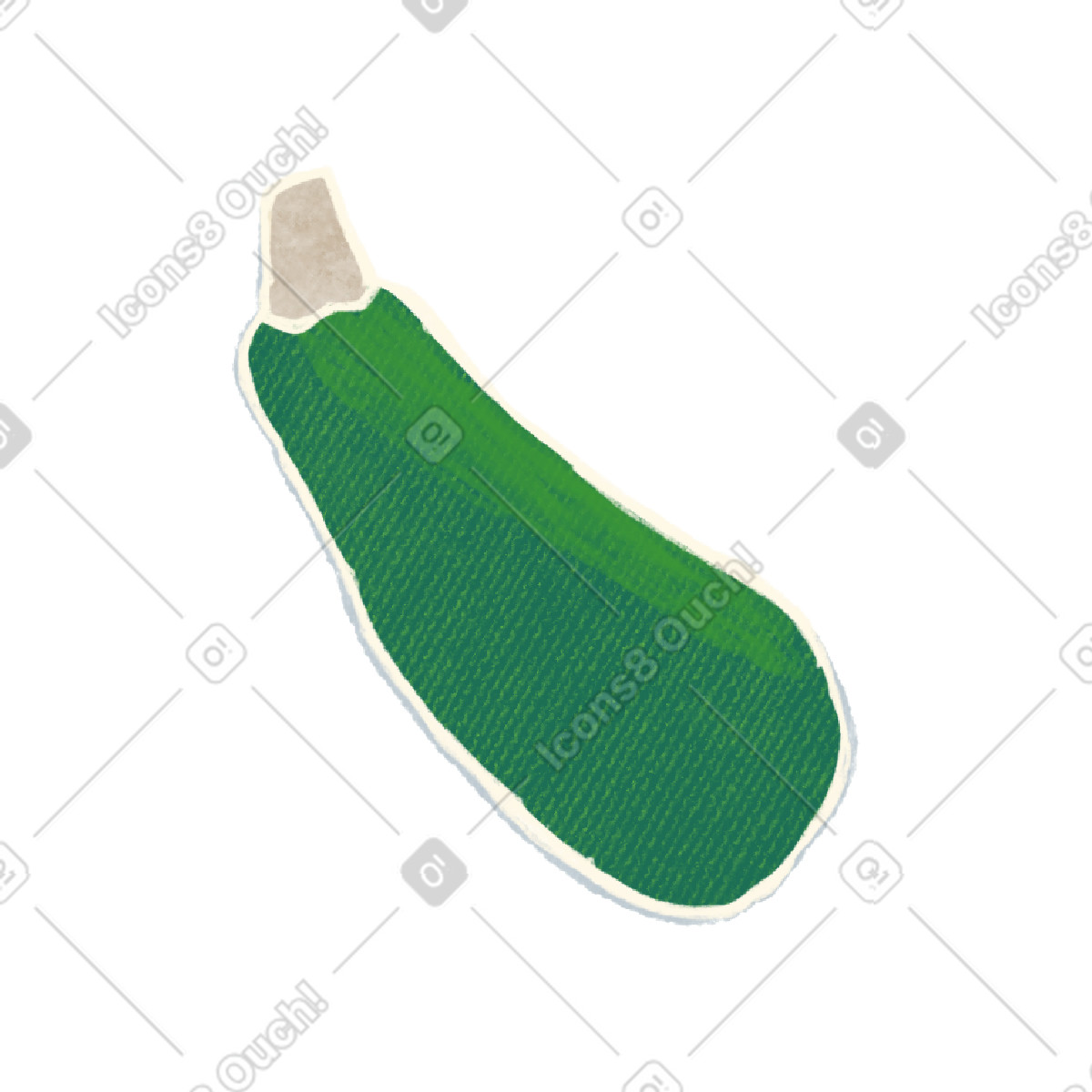 Zucchini green illustration in Crafty style download in PNG, SVG