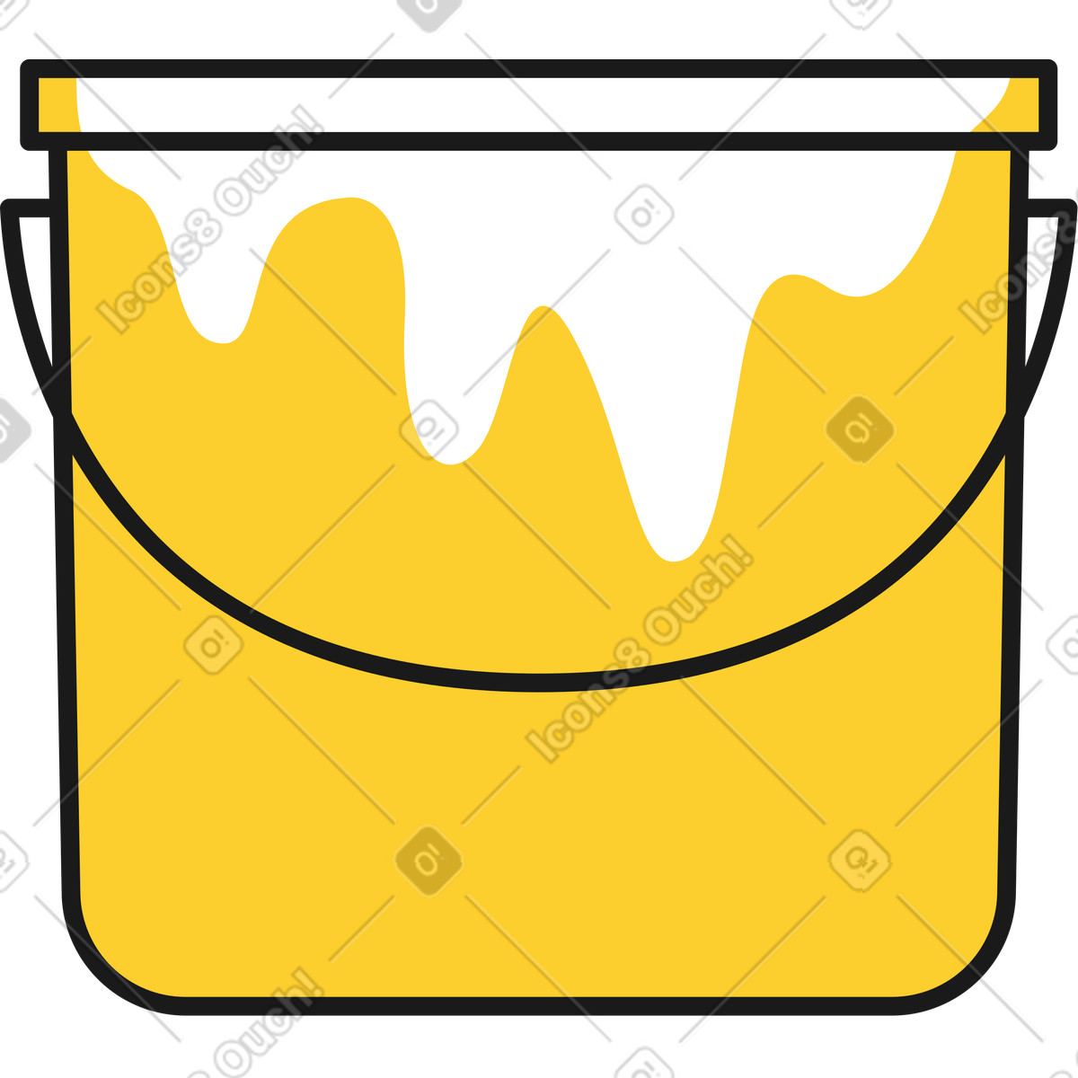 Paint bucket illustration in Taxi style download in PNG, SVG