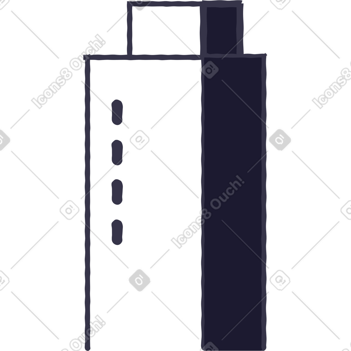 Wolkenkratzer-Illustration im Stripy-Stil als Download in PNG, SVG