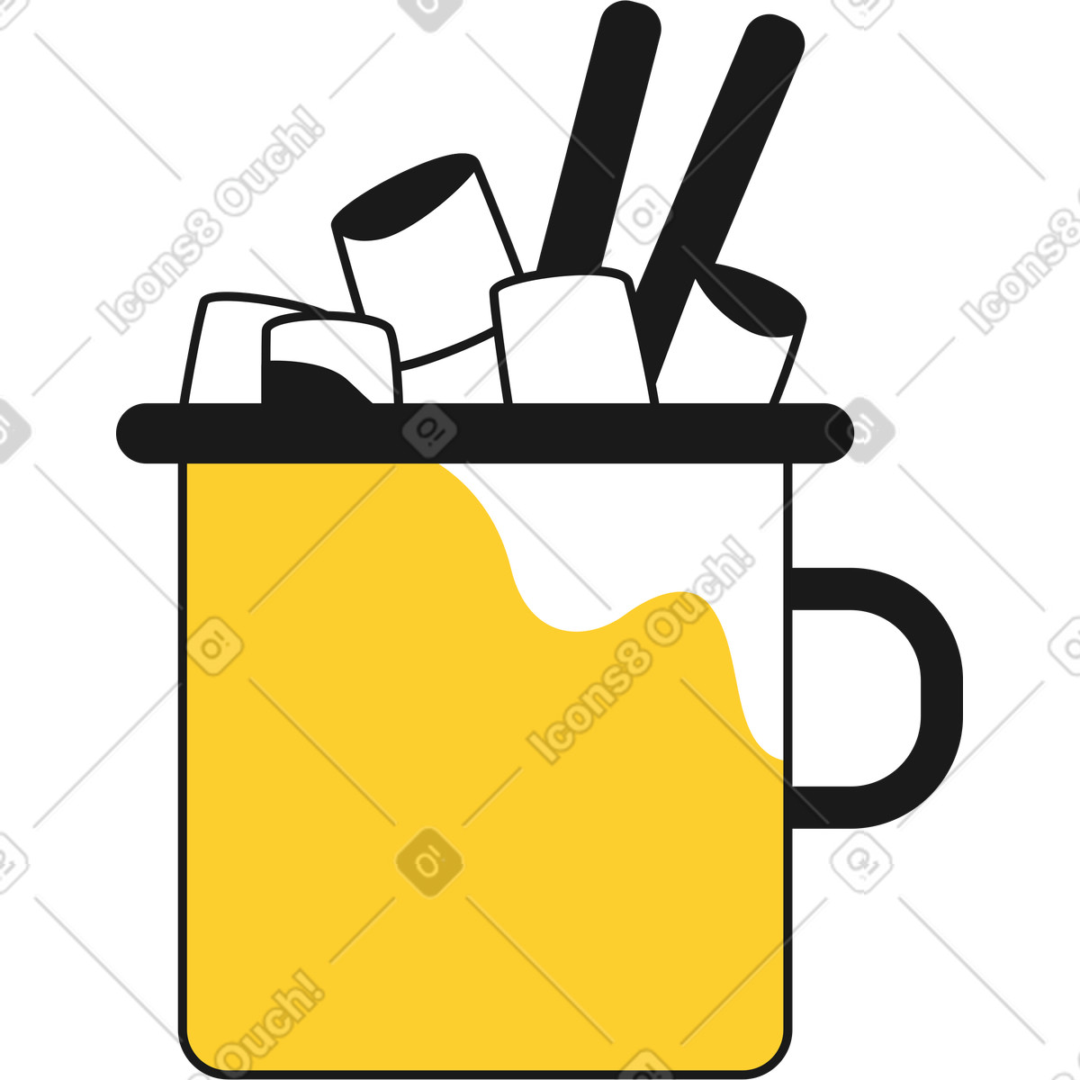 Ilustração de Cacau e marshmallow em no estilo Taxi para baixar em PNG, SVG