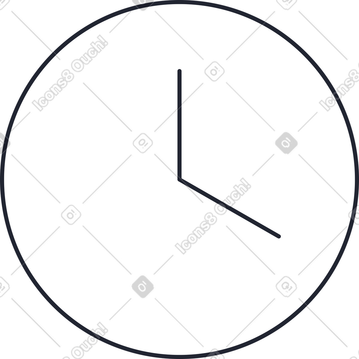 Orologio illustrazione animata in stile Pablita scaricabile in GIF, Lottie (JSON), AE