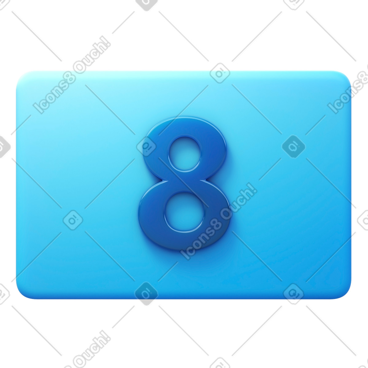 Number eight illustration in 3D Fluency style download in PNG, SVG
