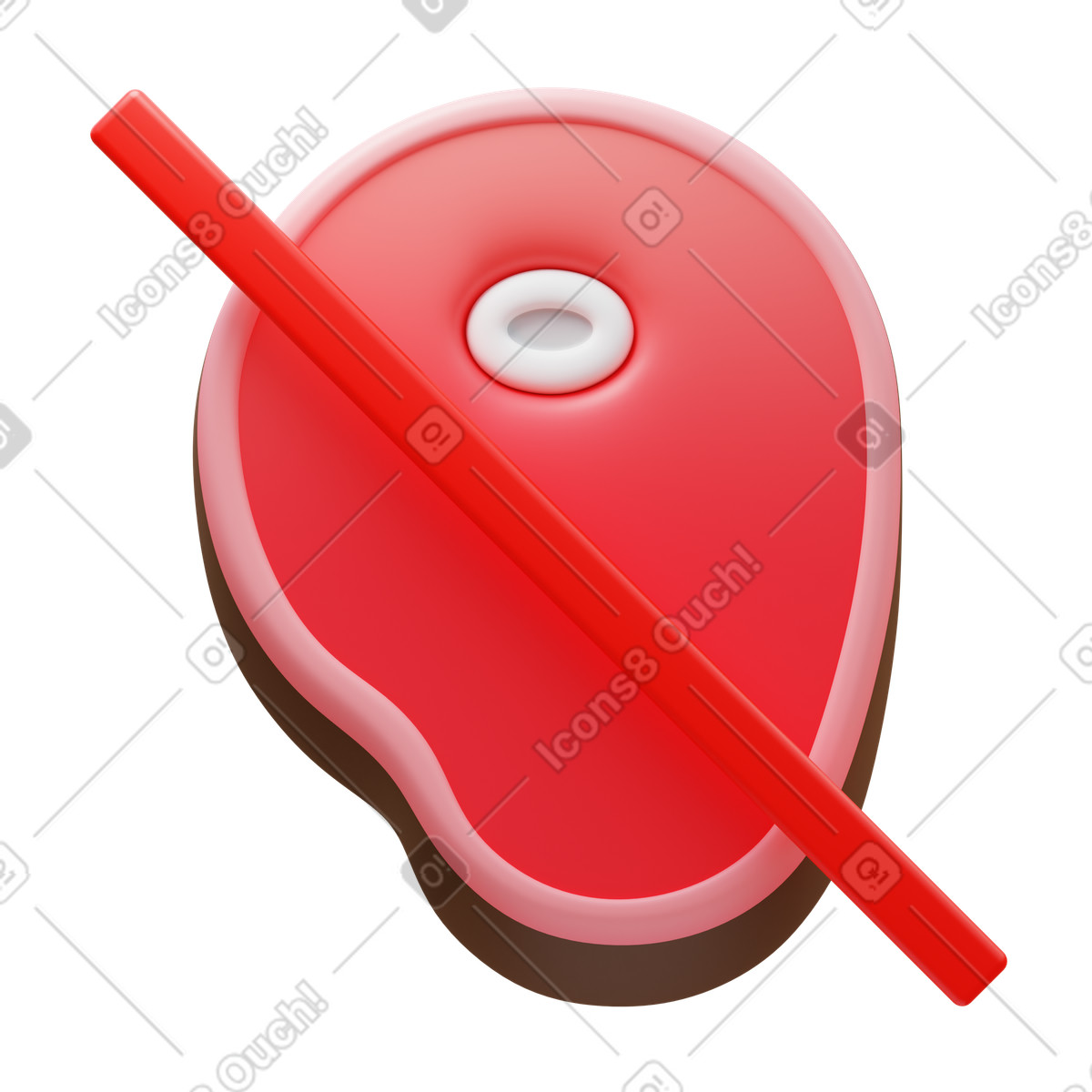 Ilustração de No meat em estilo 3D Fluency para baixar em PNG, SVG