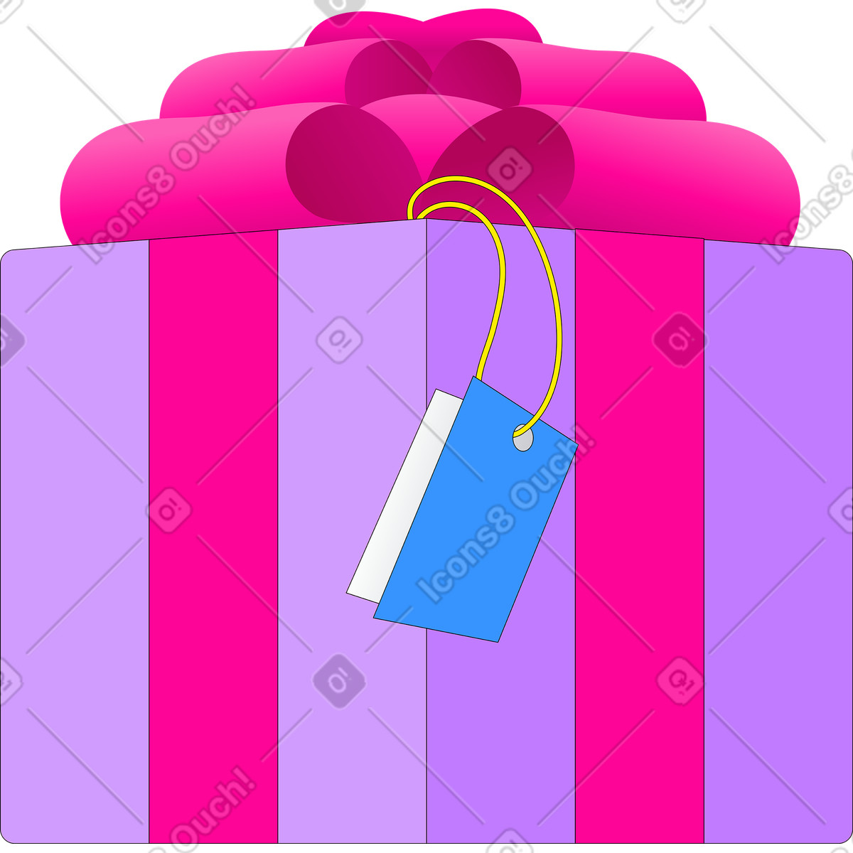 Ilustração de Presente com um cartão em no estilo Pop para baixar em PNG, SVG
