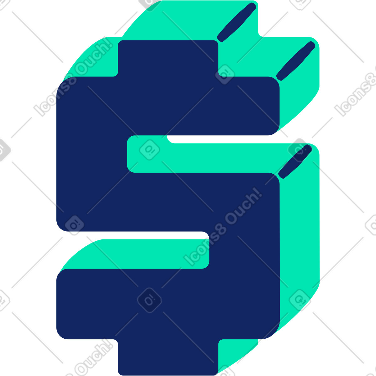 Dollarzeichen-Illustration im Cyborg-Stil als Download in PNG, SVG