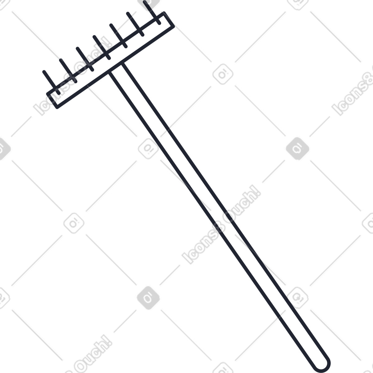 Rastrello illustrazione in stile Pablita scarica in PNG, SVG