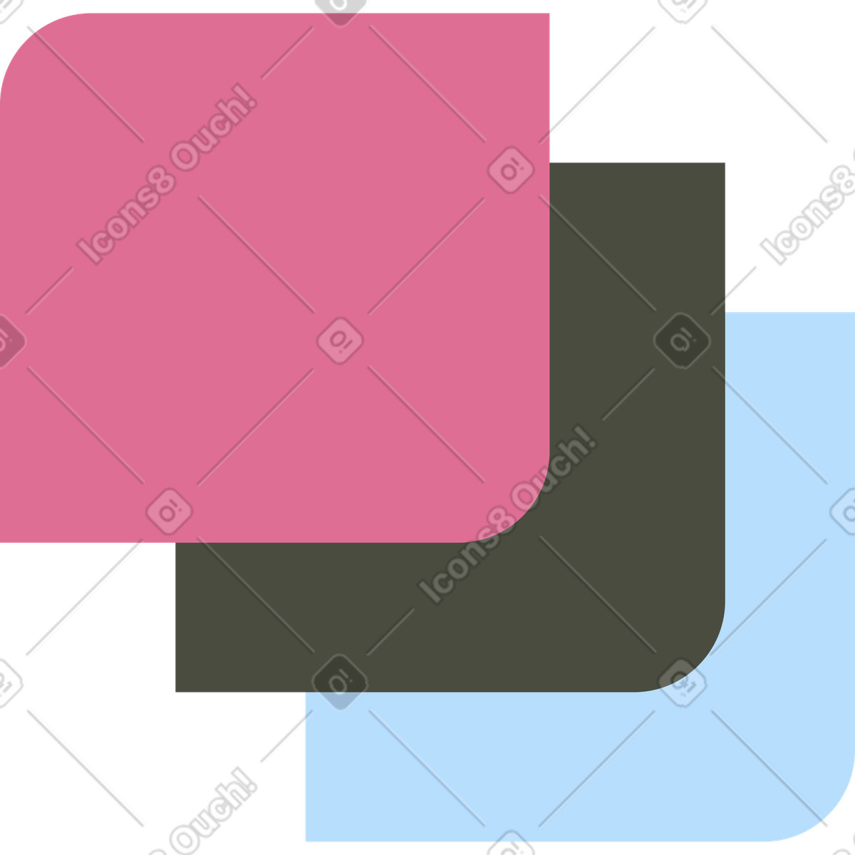 Three shapes illustration in Vector style download in PNG, SVG