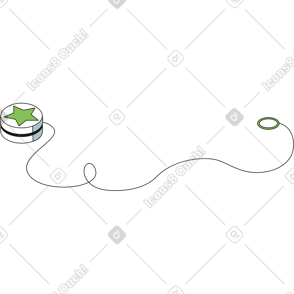 Iò-iò illustrazione in stile Isometric scarica in PNG, SVG