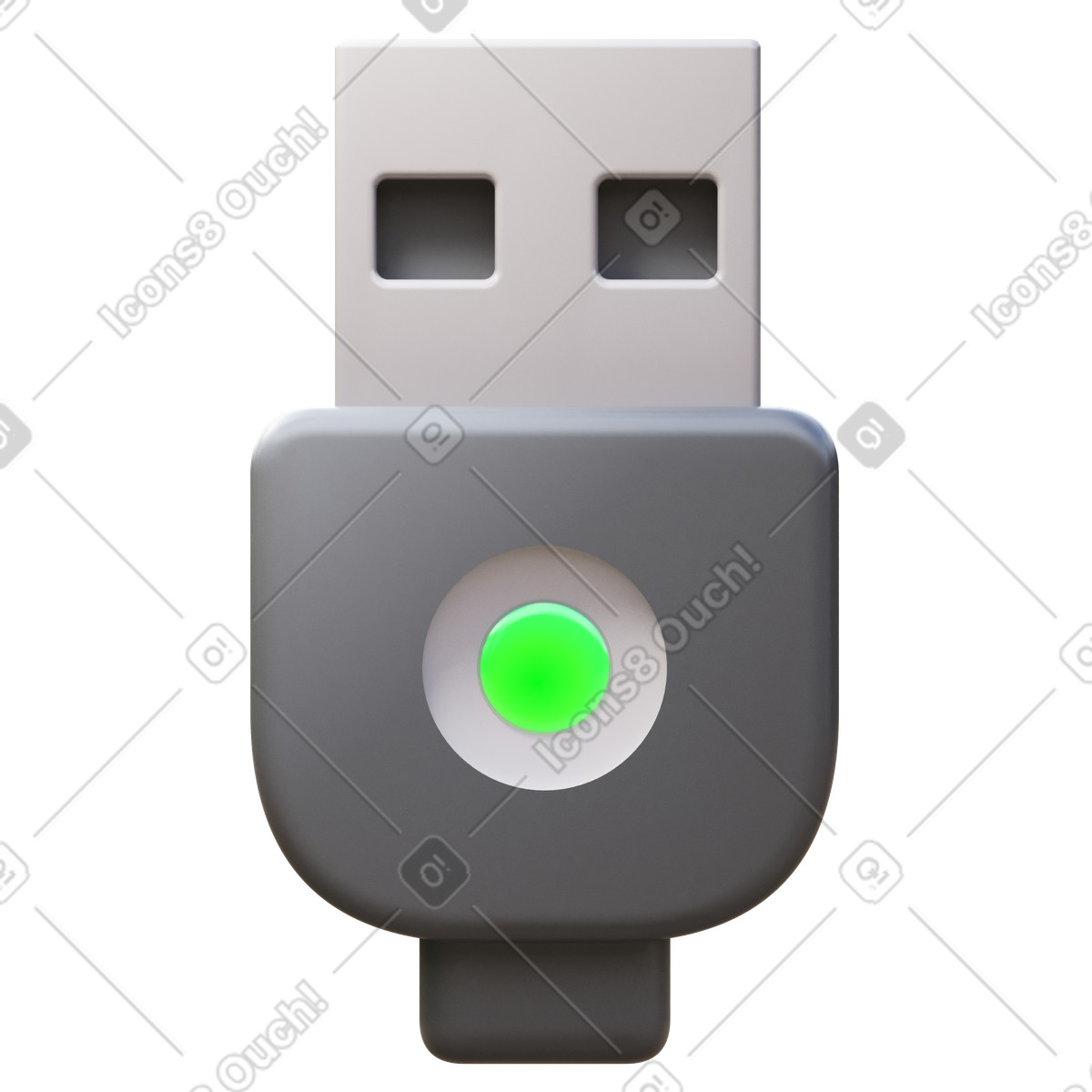 3D Fluency スタイルの Usb on のイラストをPNG、SVG形式でダウンロード