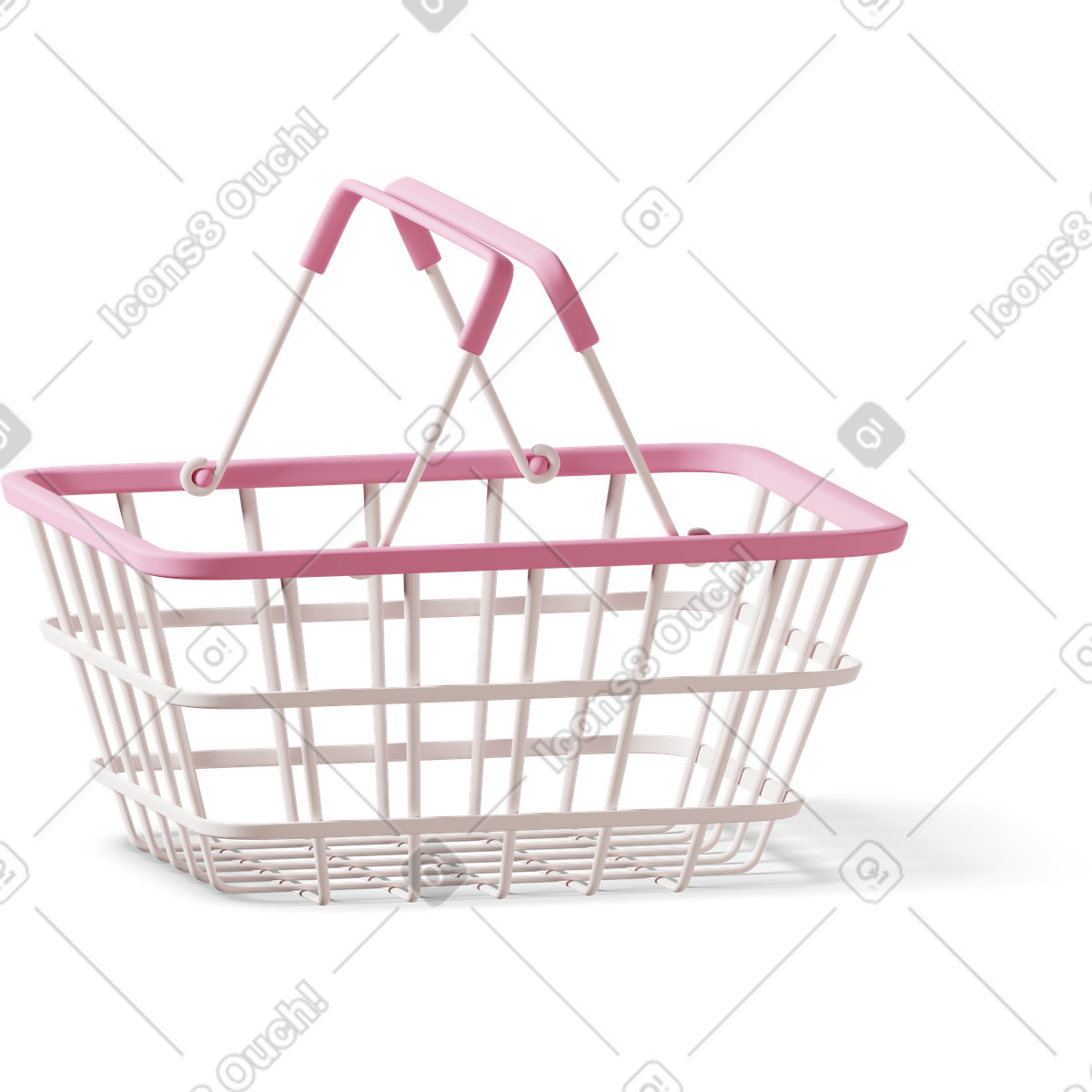 Ilustração de Metallic shopping basket em no estilo 3D Casual life para baixar em PNG, SVG