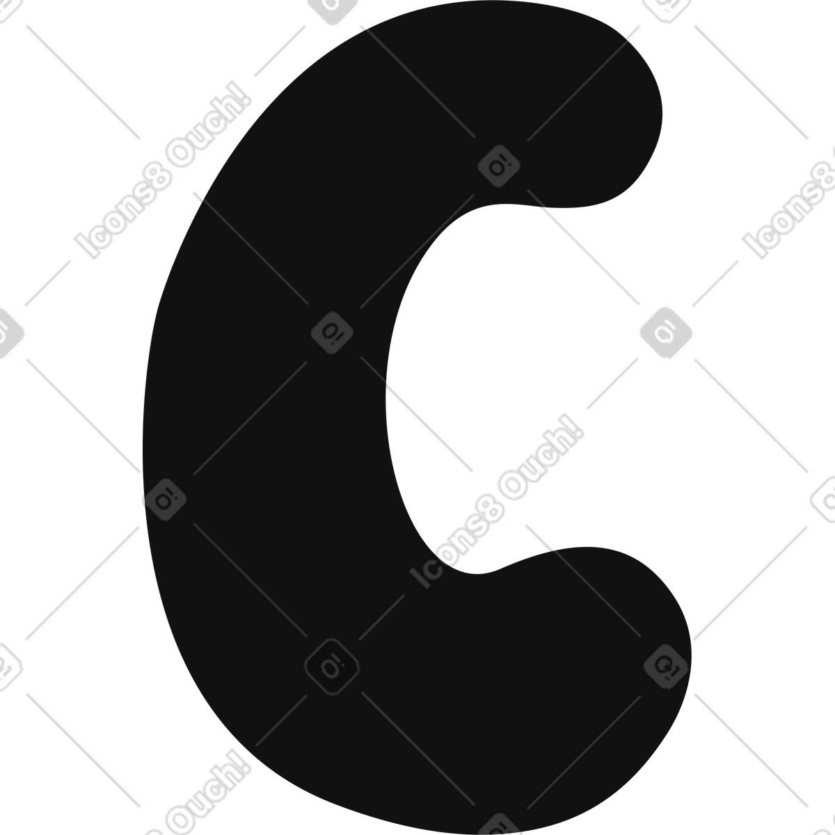 Lettera c illustrazione in stile Journal scarica in PNG, SVG