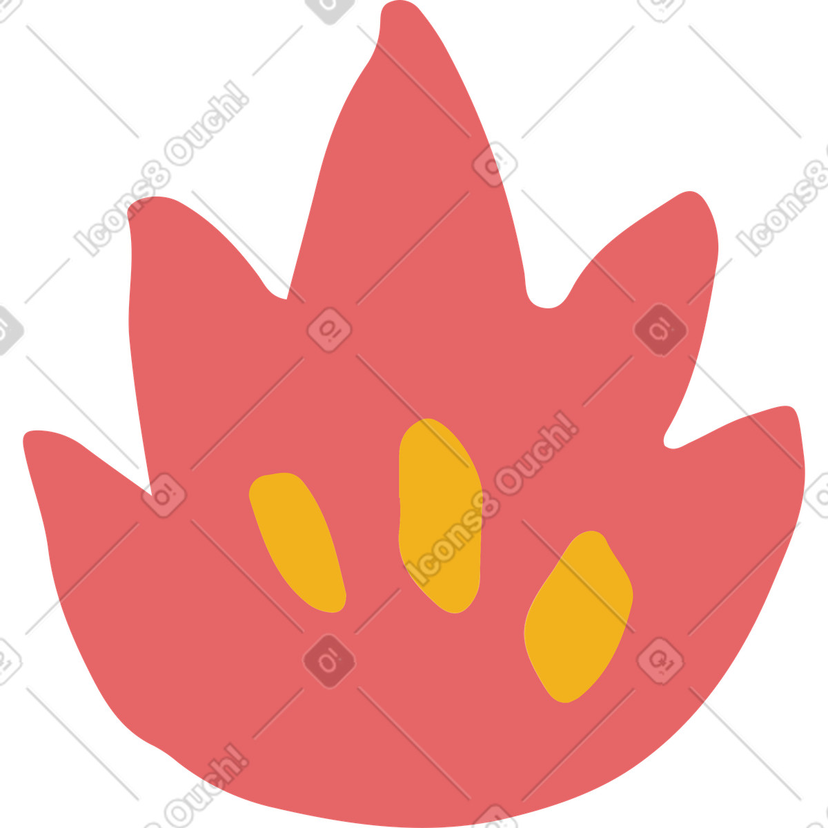 Ilustración Fuego en estilo Flamenco a descargar en PNG y SVG