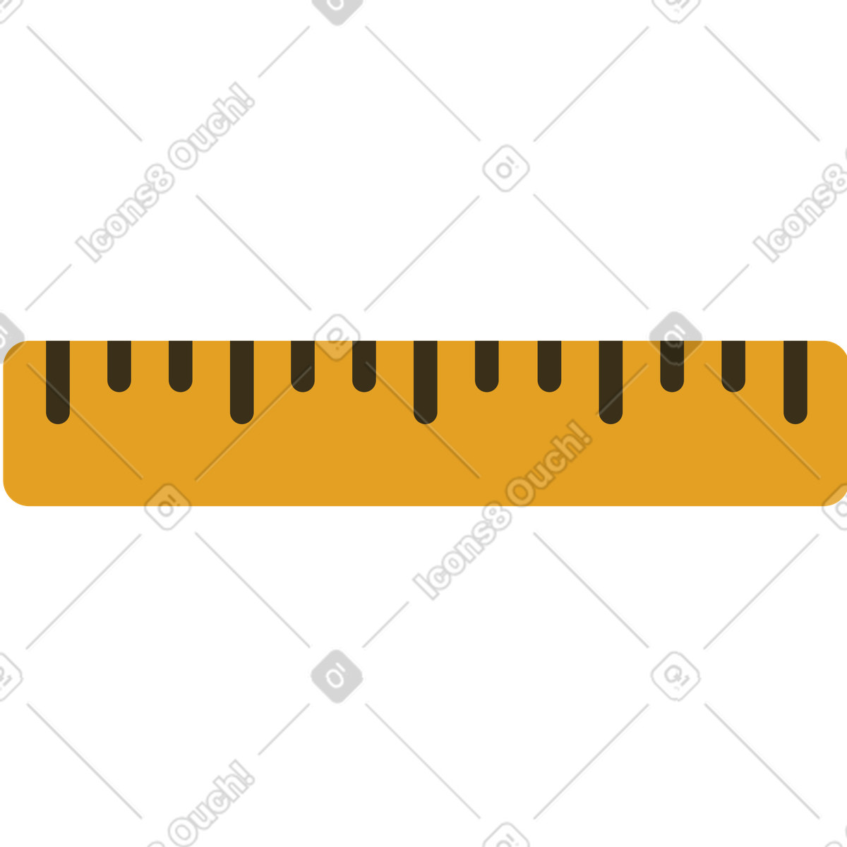 Isometric desk ruler clipart illustration for stationery themed web designs