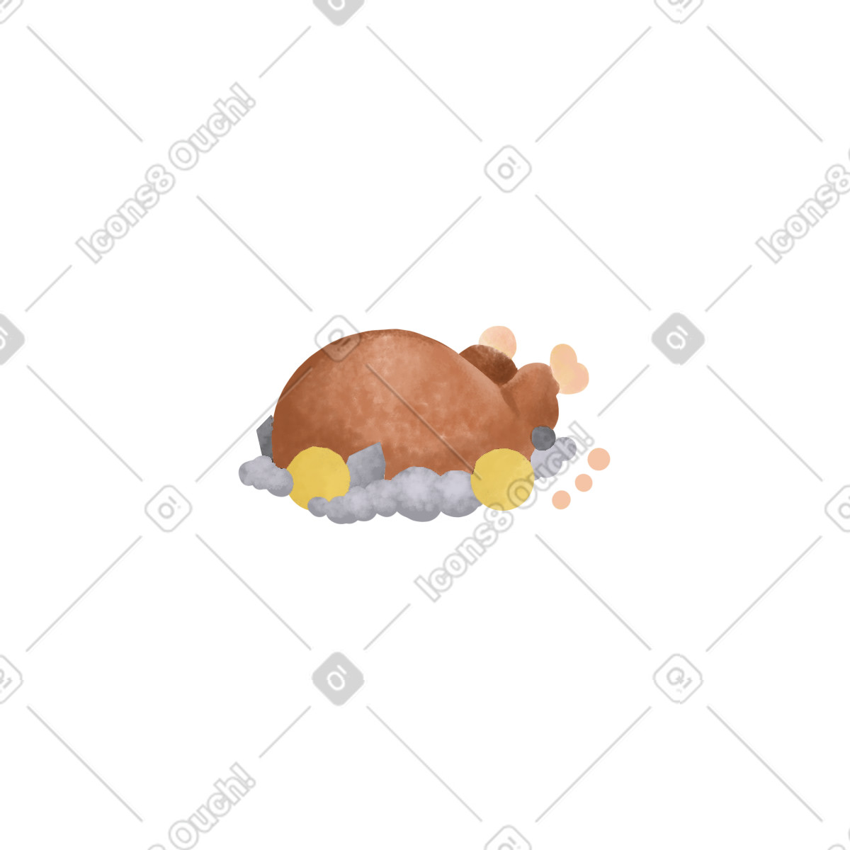 Illustration Poulet sur assiette dans le style Family à télécharger aux formats PNG, SVG