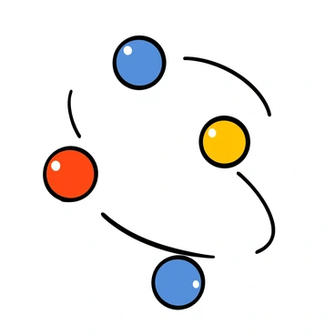 Three colorful juggling balls in mid-air, positioned at different heights and angles. The balls are red, blue, and yellow, each with a glossy surface reflecting light. The background is plain and uncluttered, emphasizing the vibrant colors of the juggling balls as they seem to spin and dance in the air.