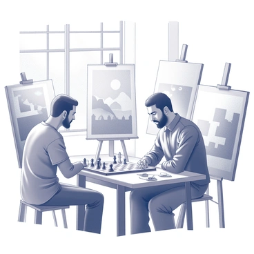 Christian muslim playing chess