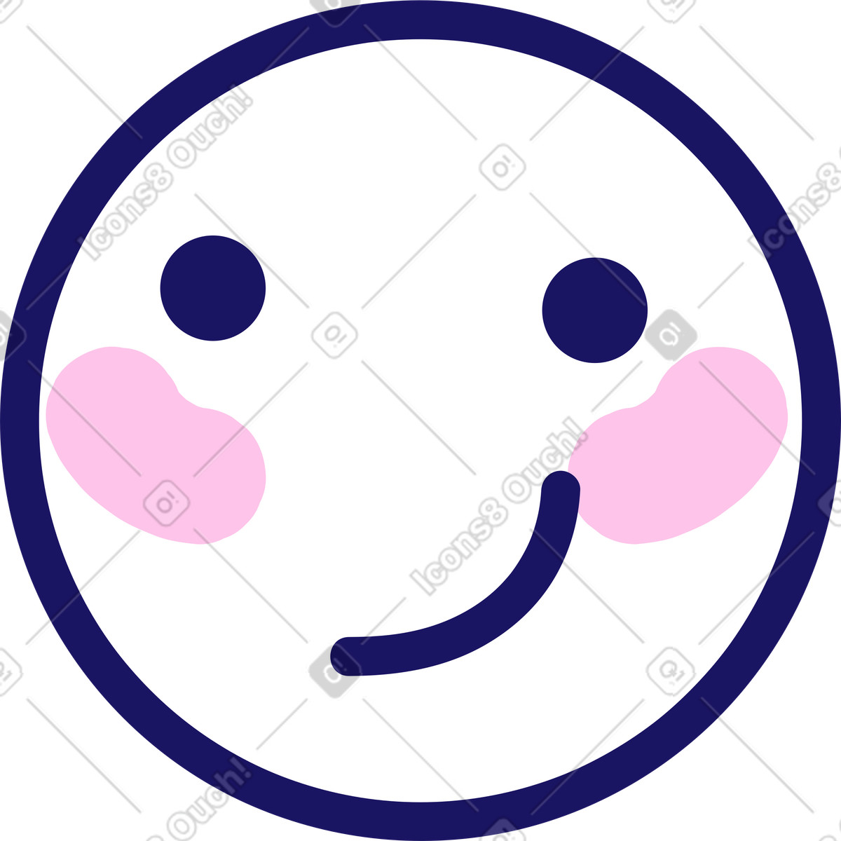Lächelnder emoji-Illustration im Matey-Stil als Download in PNG, SVG