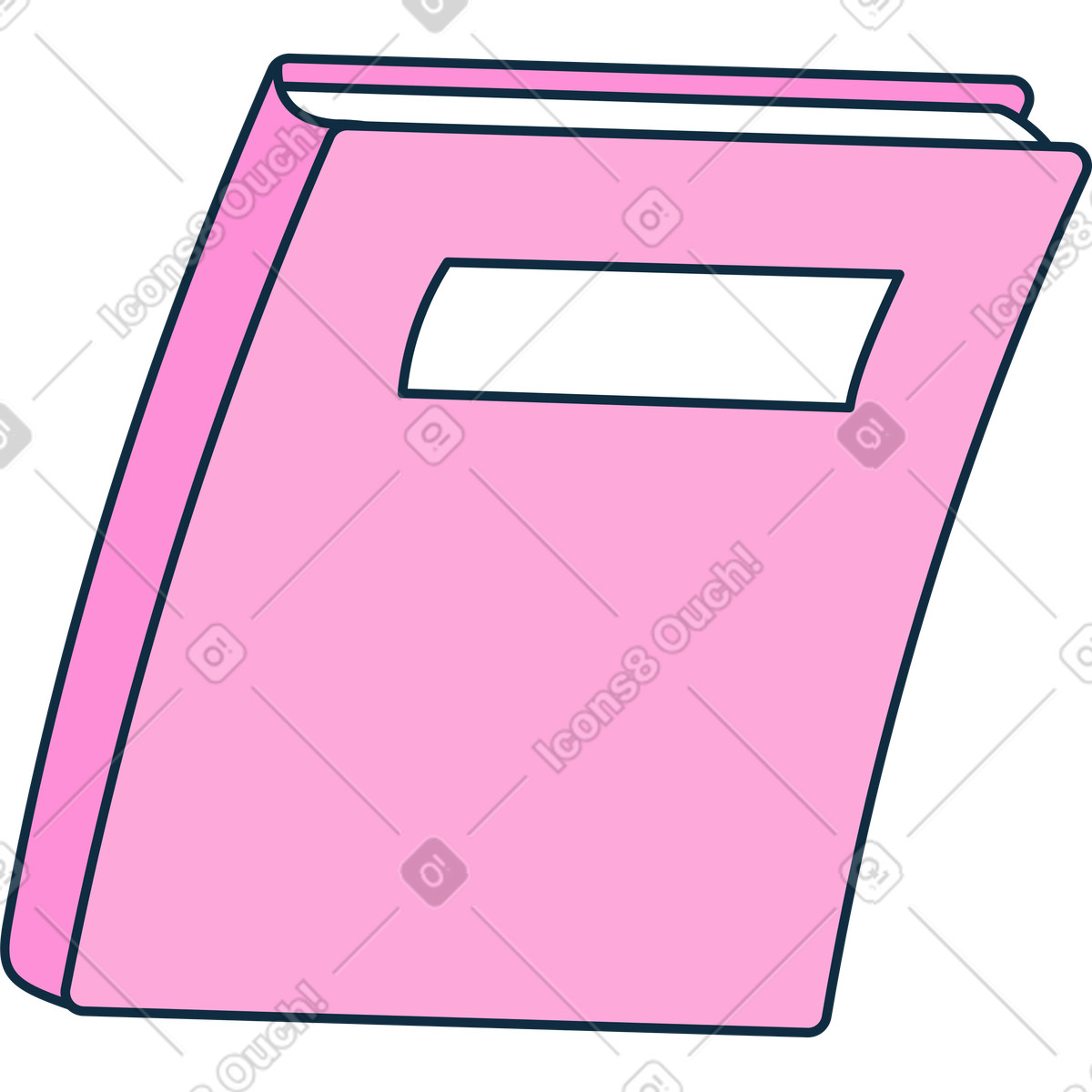 Bubble gum スタイルの ピンクのノート のイラストをPNG、SVG形式でダウンロード