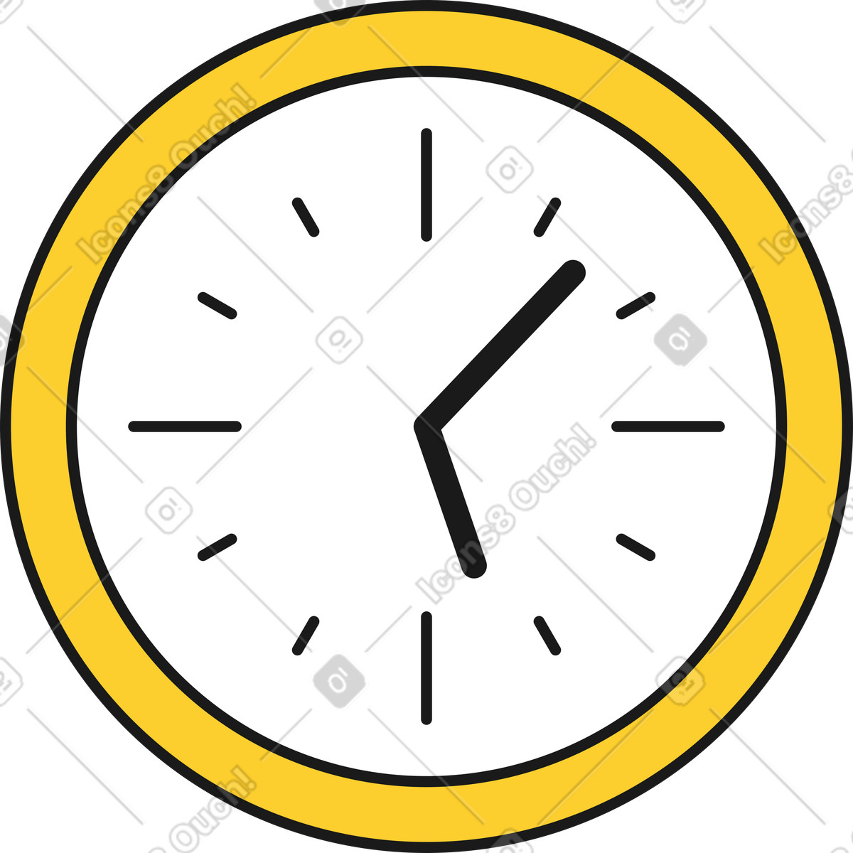 Clock illustration in Taxi style download in PNG, SVG