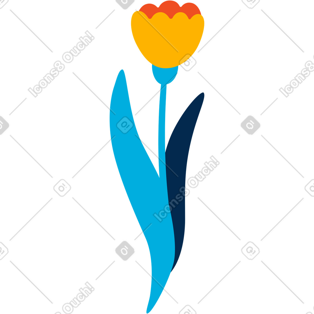 Blume-Illustration im Flame-Stil als Download in PNG, SVG