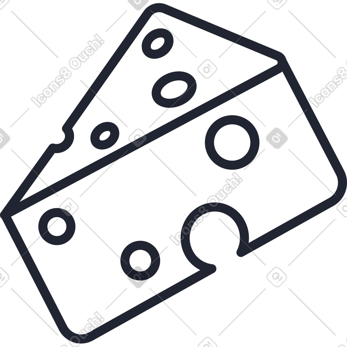 Cheese illustration in Pablita style download in PNG, SVG
