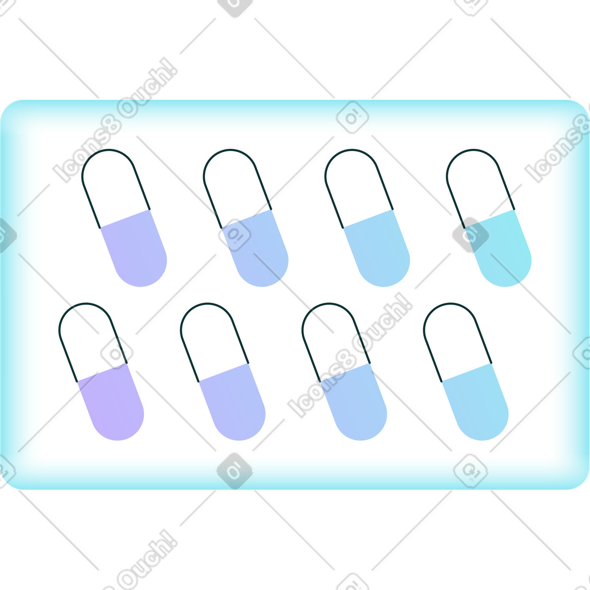 下载 Florid 风格的 药丸泡罩 插画，支持 PNG、SVG 格式