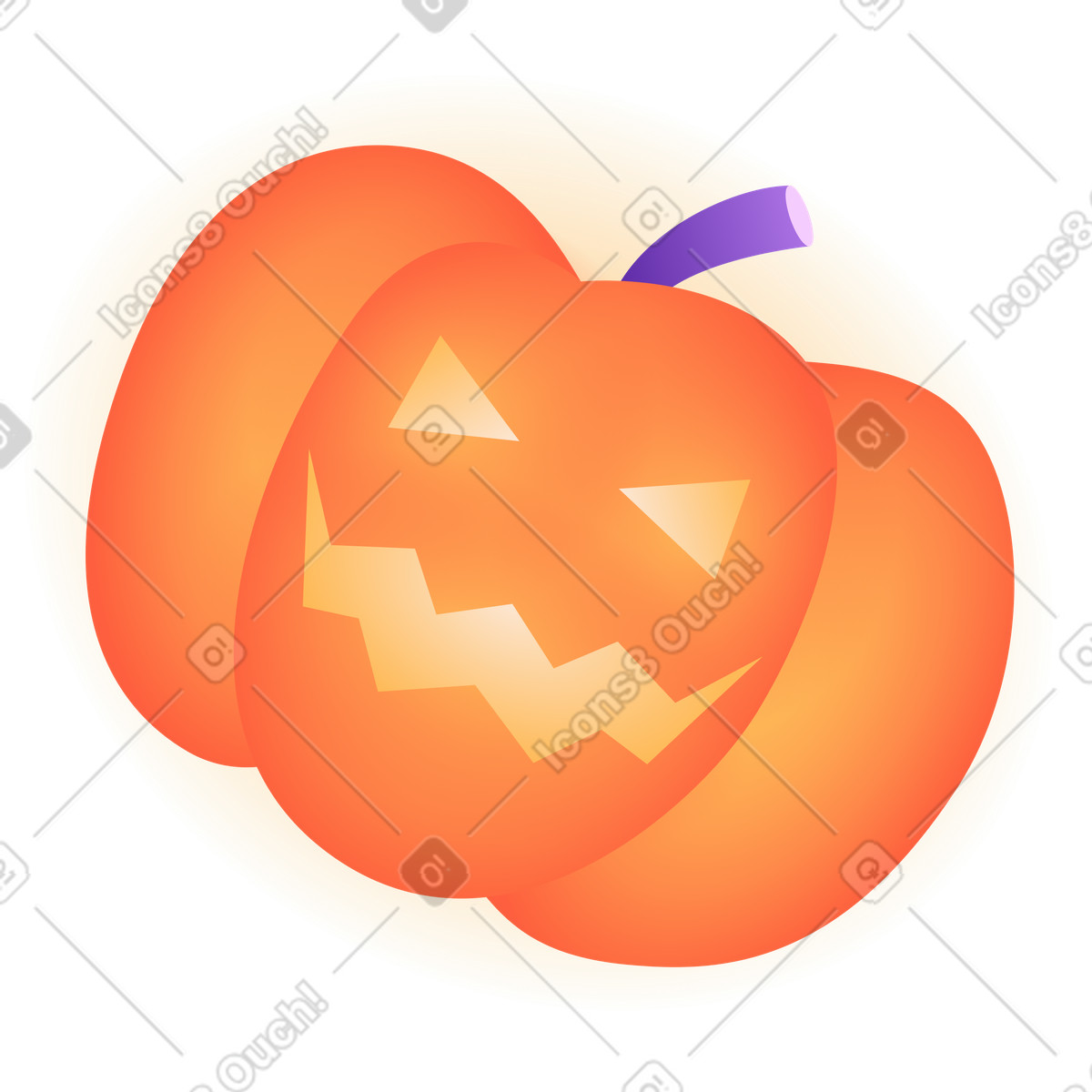 Halloween pumpkin illustration in Lettering style download in PNG, SVG