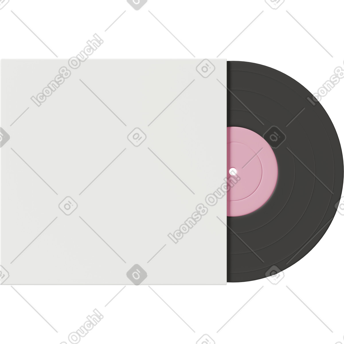 Иллюстрация Vinyl record with mockup cover в стиле 3D Casual life — скачать в форматах PNG, SVG