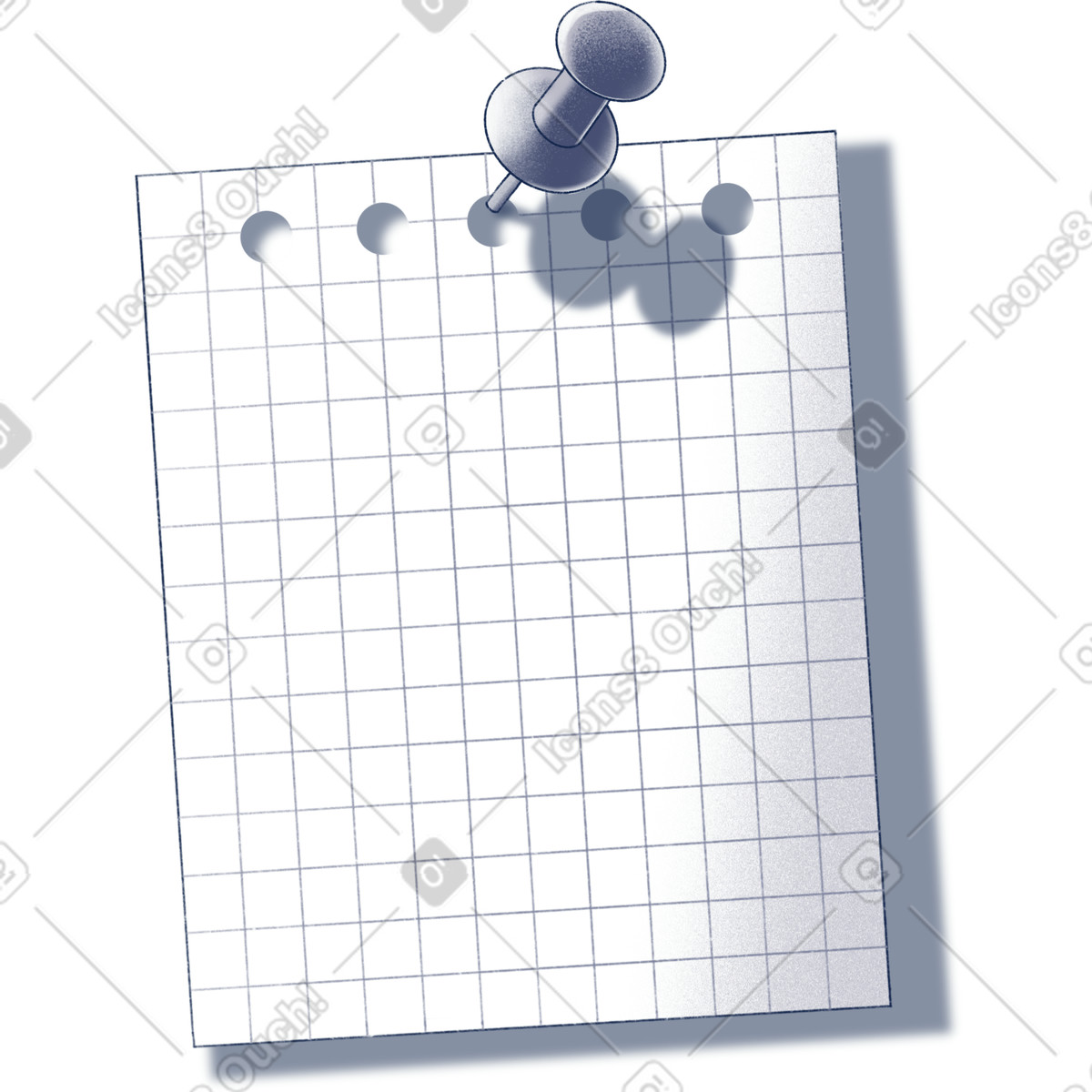 Ilustração de Note sheet with button em no estilo Haze para baixar em PNG, SVG