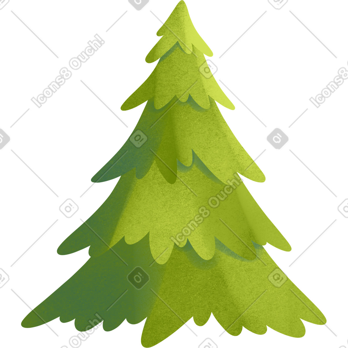 Christmas tree illustration in Shine style download in PNG, SVG