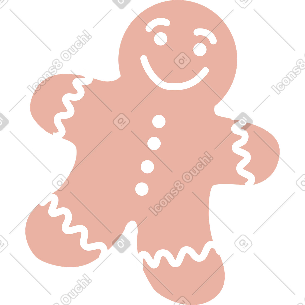 Illustration Homme aux biscuits en pain d'épice dans le style Kiddo à télécharger formats PNG, SVG