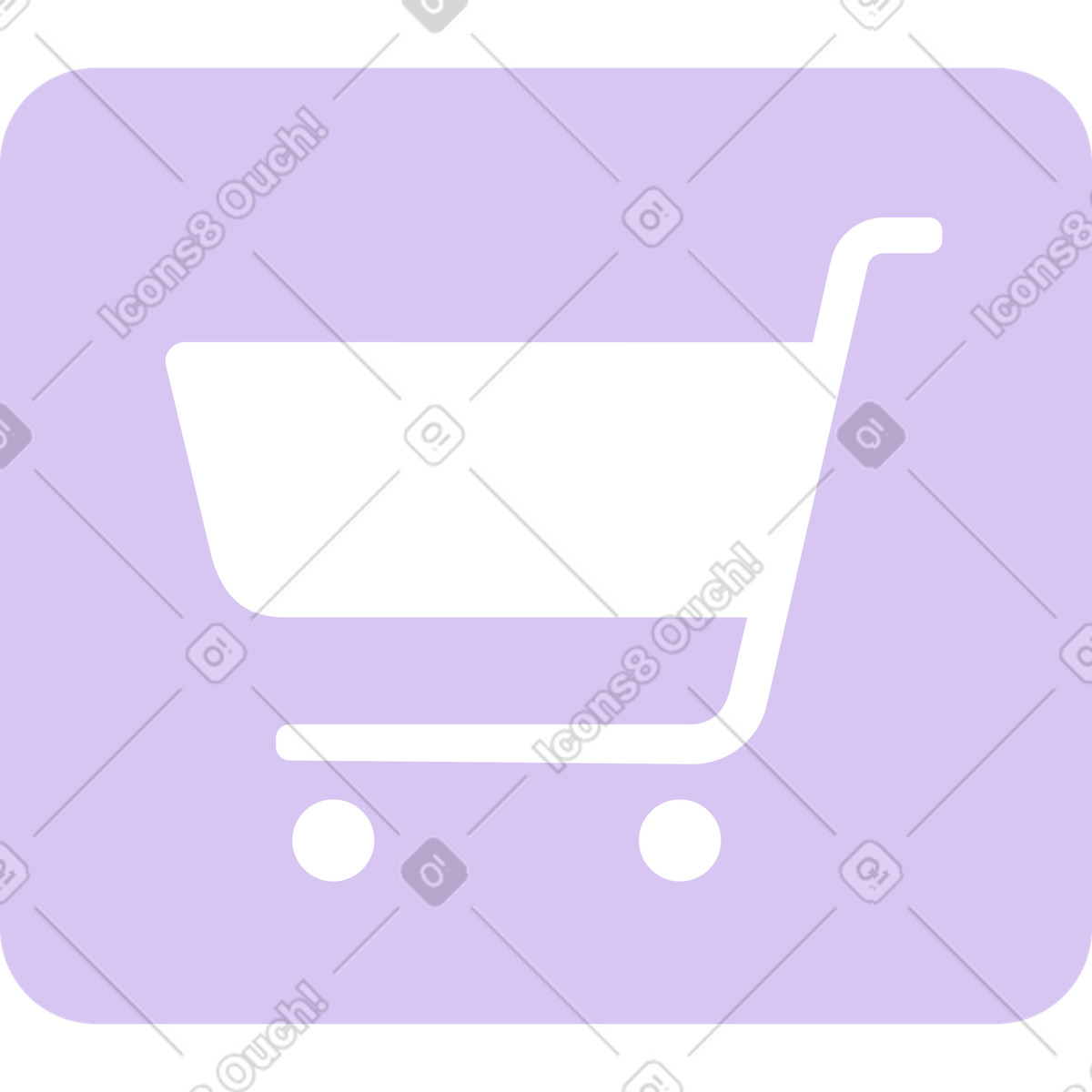 Shopping cart icon illustration in Sammy Line style download in PNG, SVG