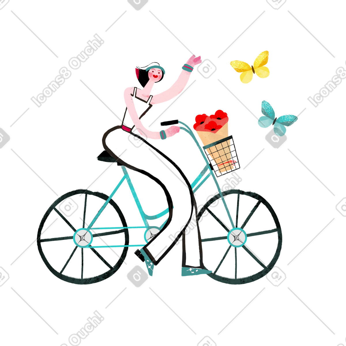 Ilustração de Andar bicicleta em no estilo Fabulous para baixar em PNG, SVG