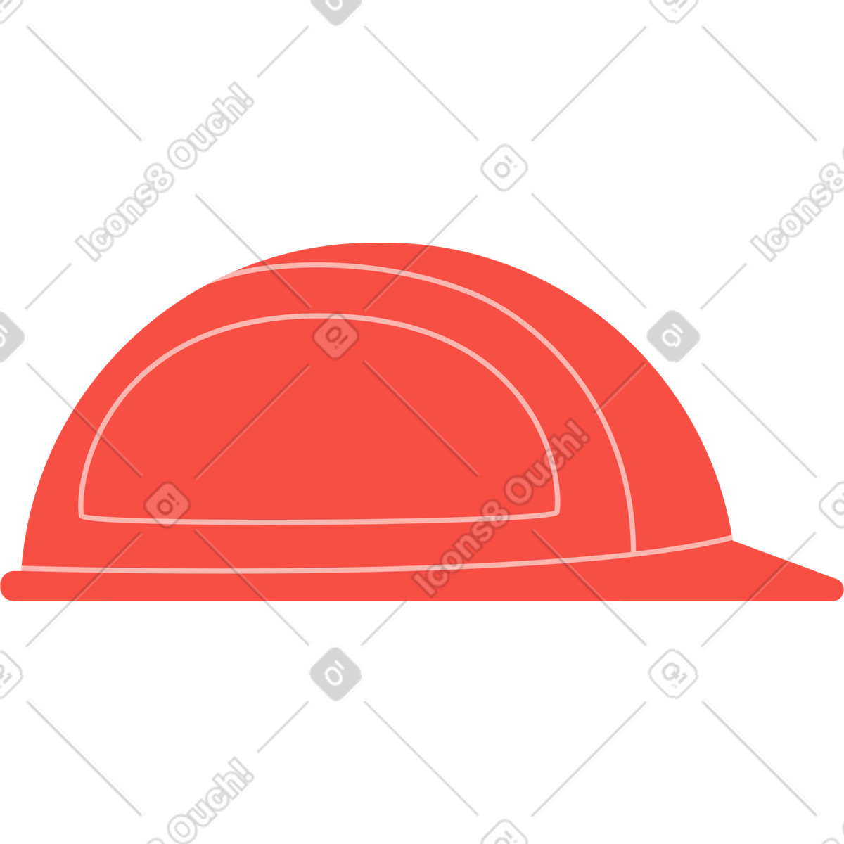 Ilustração de Capacete construção vermelho em no estilo Sammy para baixar em PNG, SVG