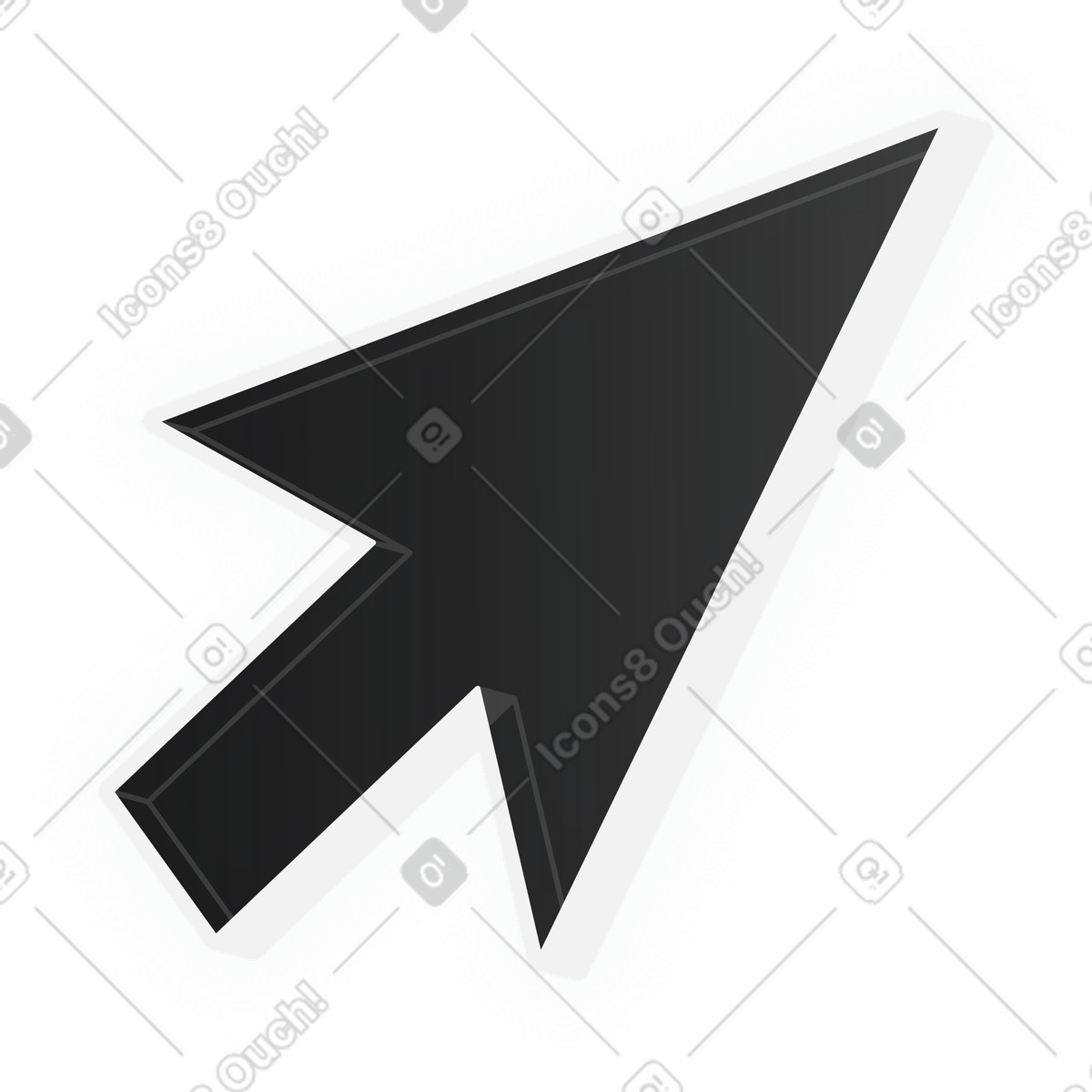 Ilustração de Seta do cursor em no estilo Inverse para baixar em PNG, SVG
