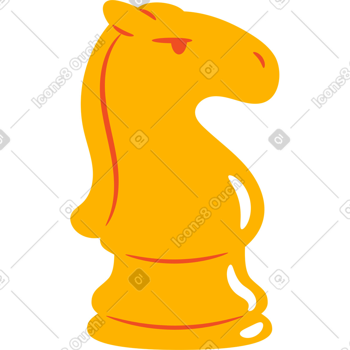 下载 Flame 风格的 国际象棋白骑士 插画，支持 PNG、SVG 格式