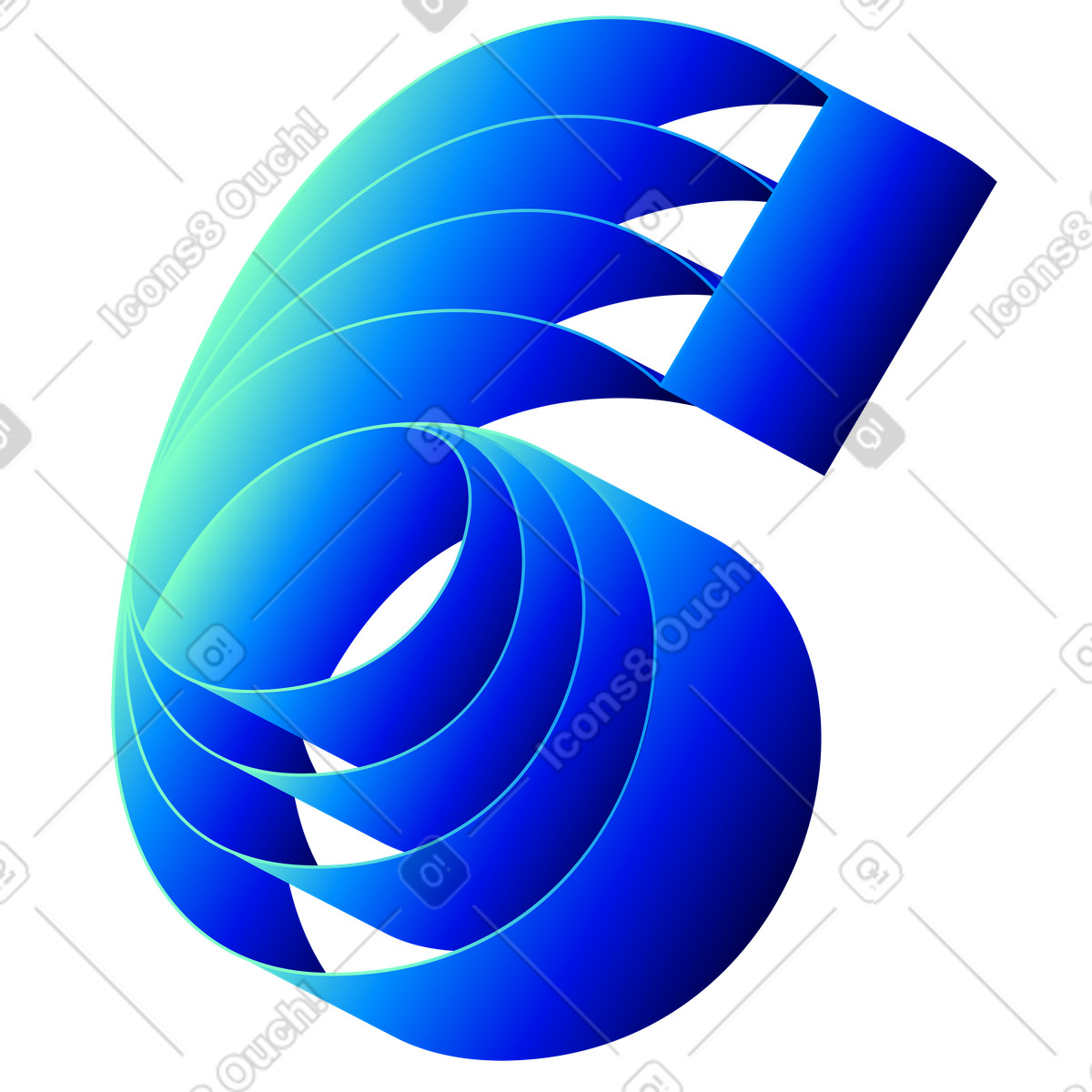 Numero sei illustrazione in stile Type scarica in PNG, SVG