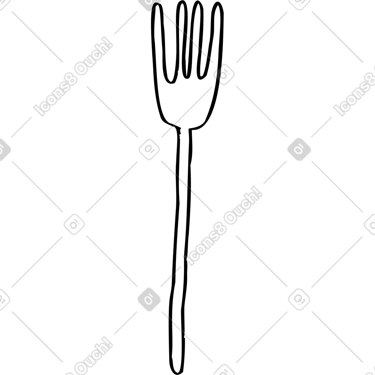 Fork illustration in Marks style download in PNG, SVG