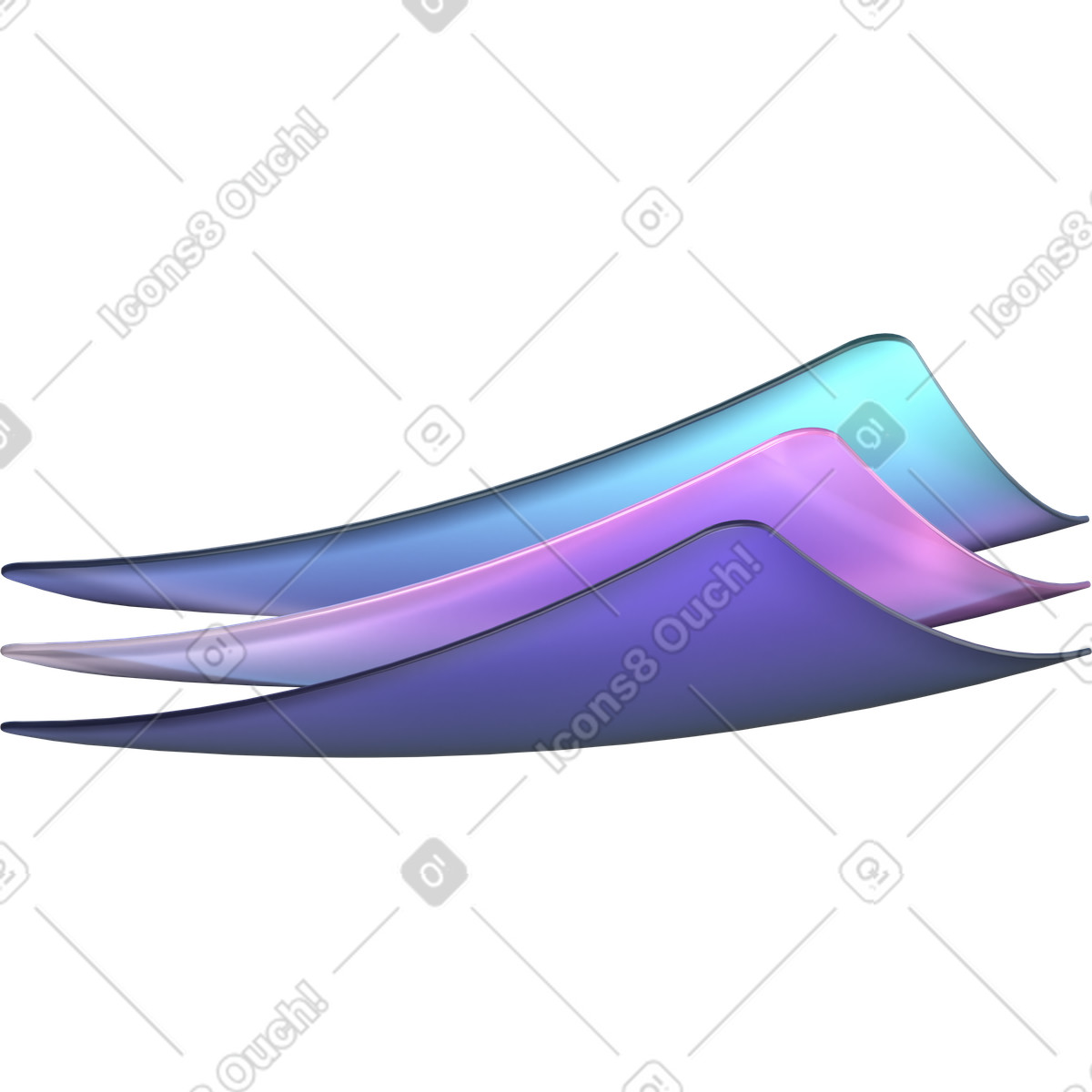 Ilustração de Cartões plásticos gradientes dobrados em no estilo 3D Glassy para baixar em PNG, SVG