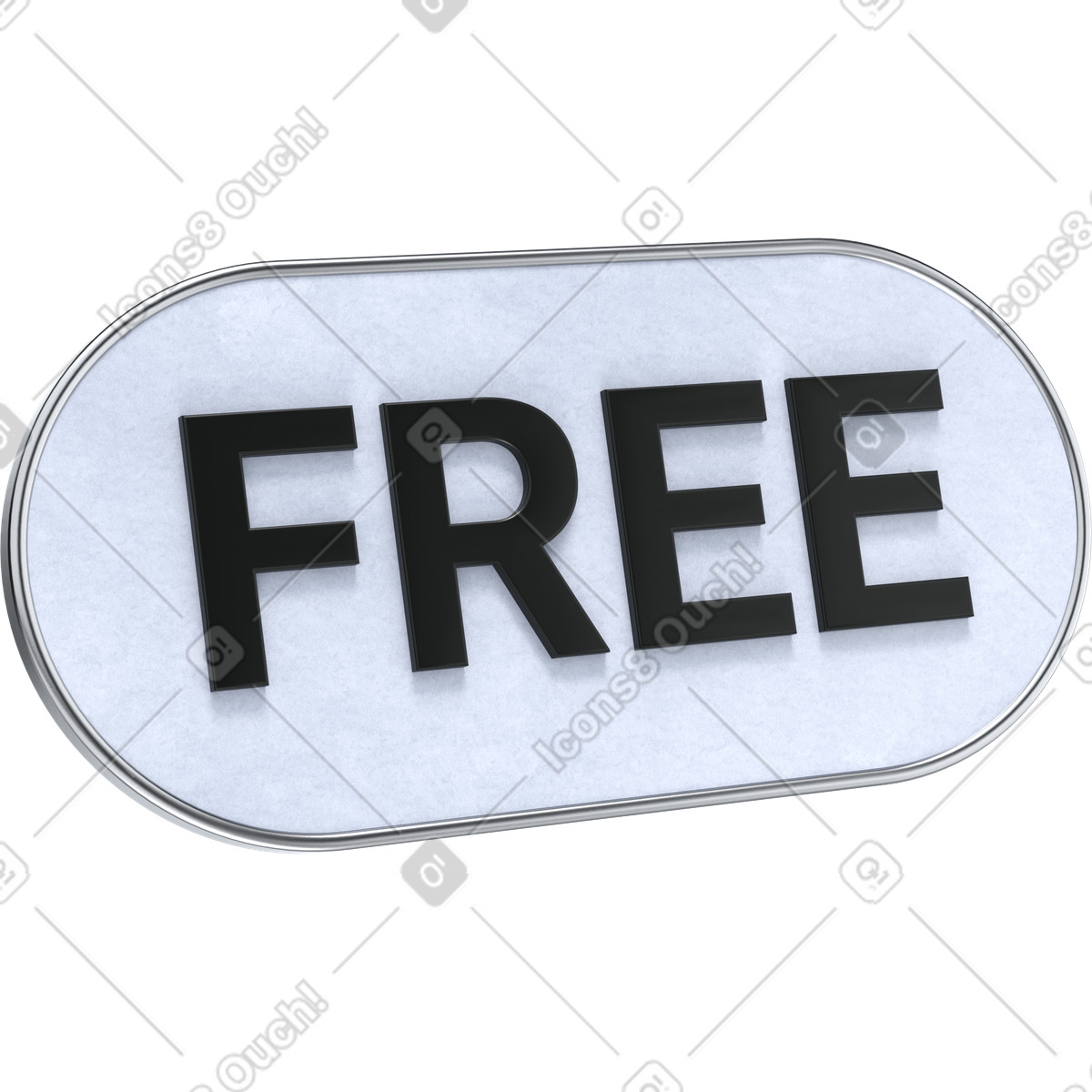 3D Pro スタイルの Free offer badge for E-commerce store or discount campaign のイラストをPNG、SVG形式でダウンロード