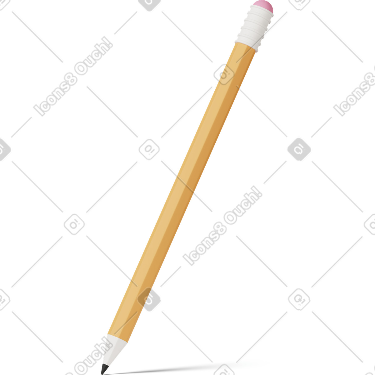 Ilustração de Yellow pencil em no estilo 3D Casual life para baixar em PNG, SVG
