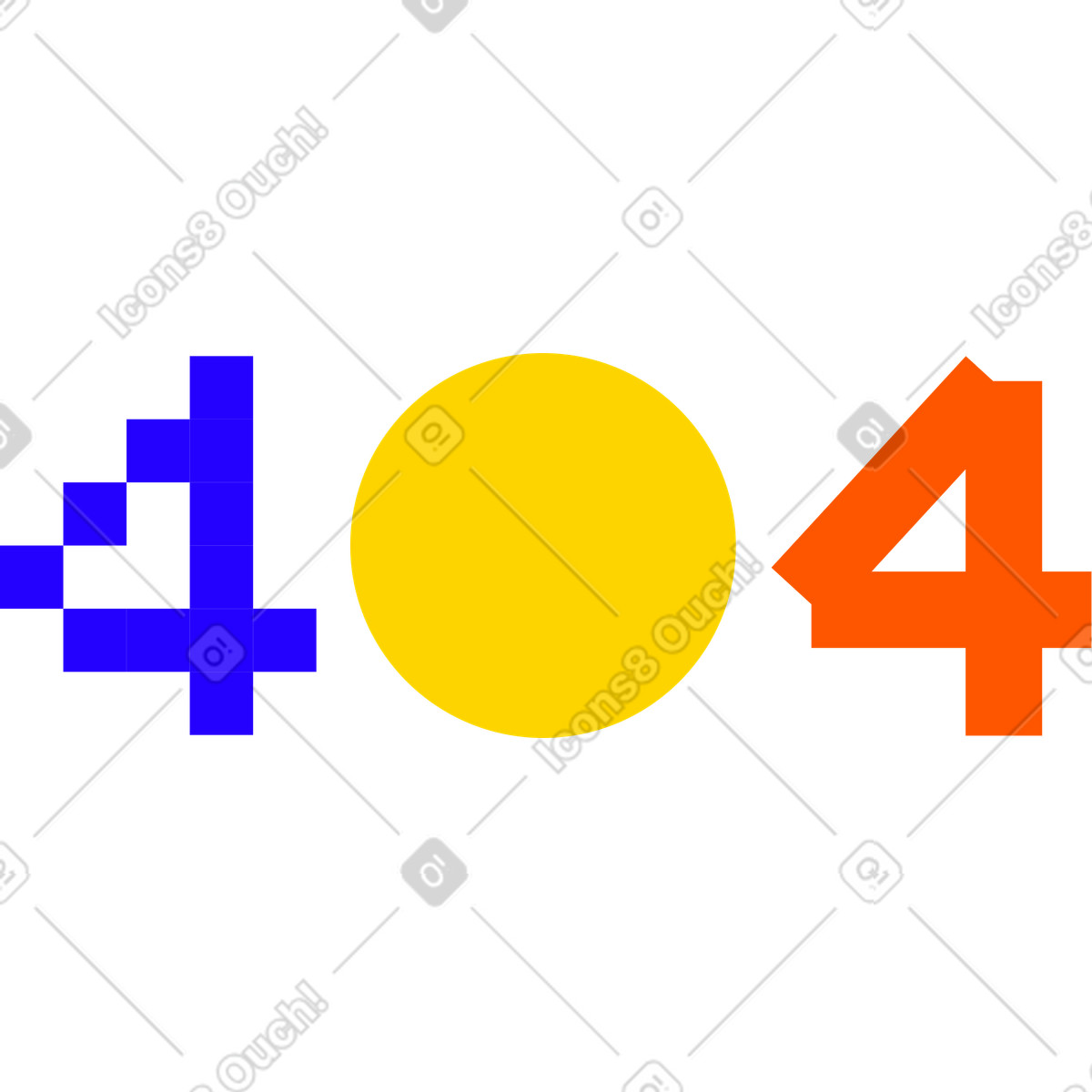Illustration animée Erreur 404 page non trouvée dans le style Framework à télécharger aux formats GIF, Lottie (JSON), AE
