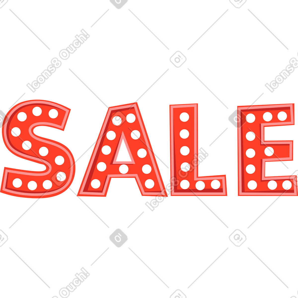 Lettering with lights sale-Illustration im Lagom-Stil als Download in PNG, SVG