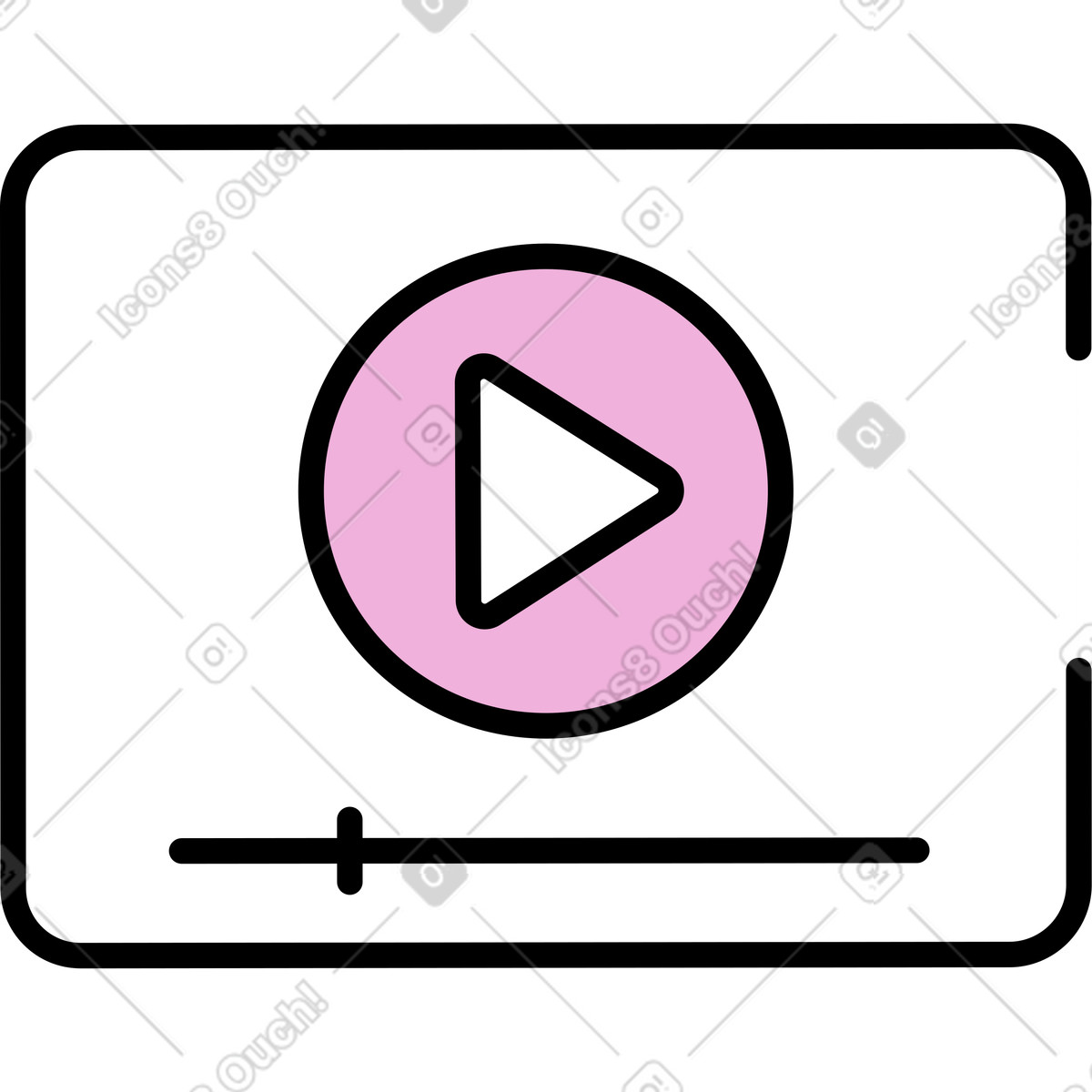 Ilustración Reproductor de video en estilo Mochi a descargar en PNG y SVG