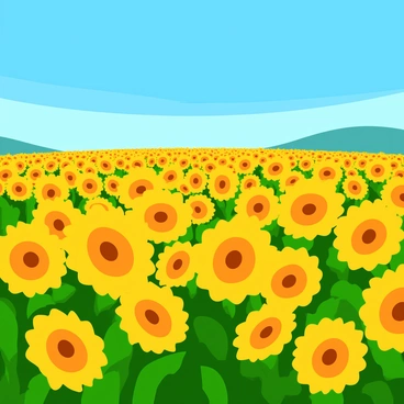 A field of sunflowers with a clear blue sky above