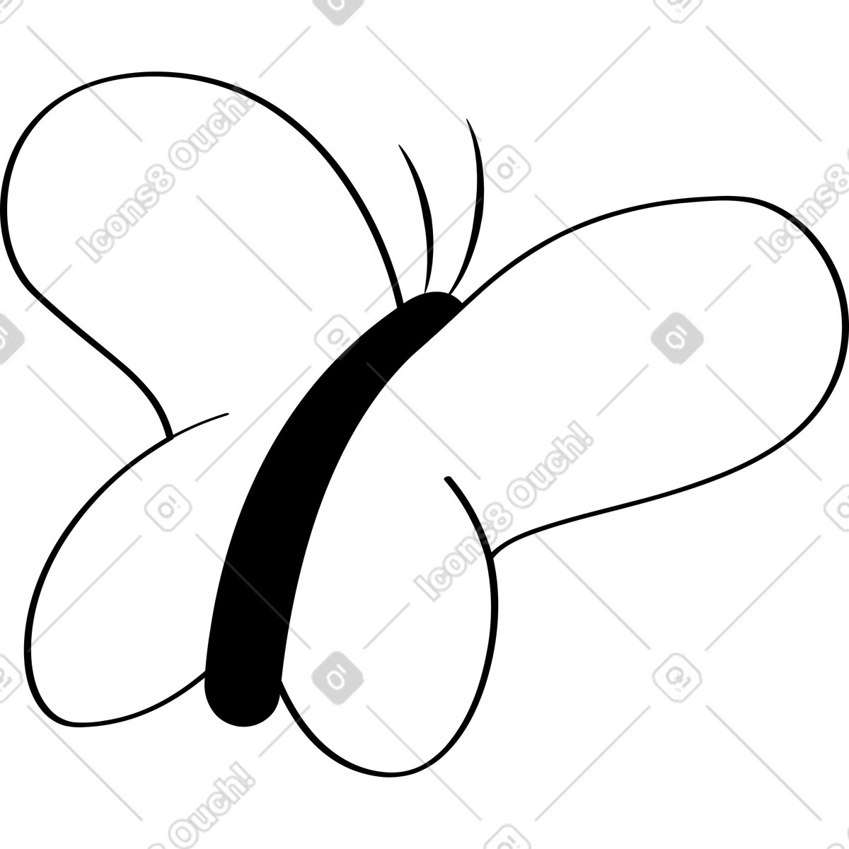 La farfalla illustrazione in stile Looney scarica in PNG, SVG