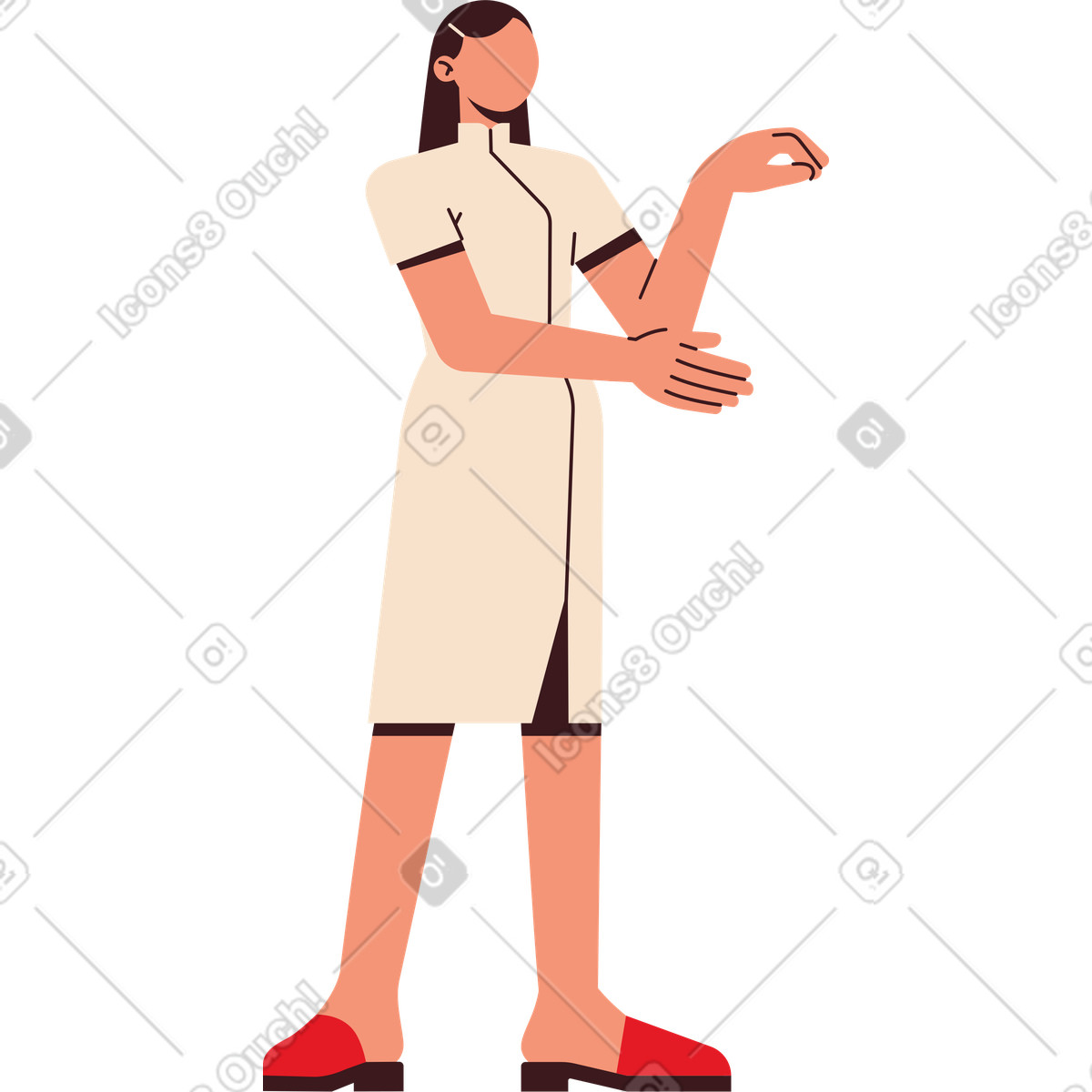 Illustration Femme vêtue d'une robe de style asiatique dans le Folks à télécharger aux formats PNG, SVG