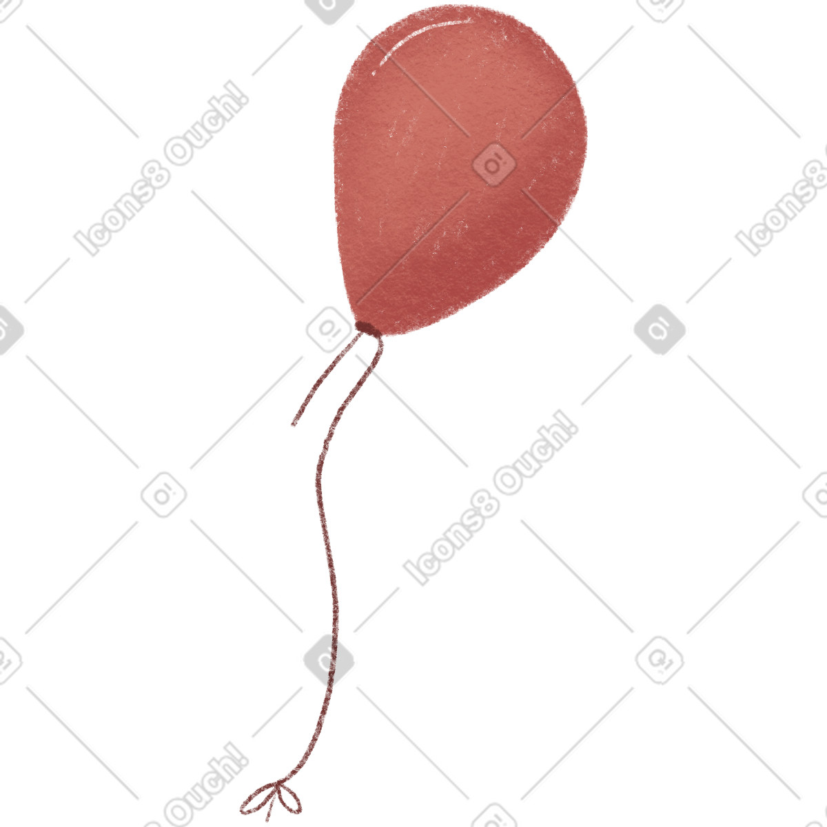 Balloon red illustrazione in stile Woolly scarica in PNG, SVG
