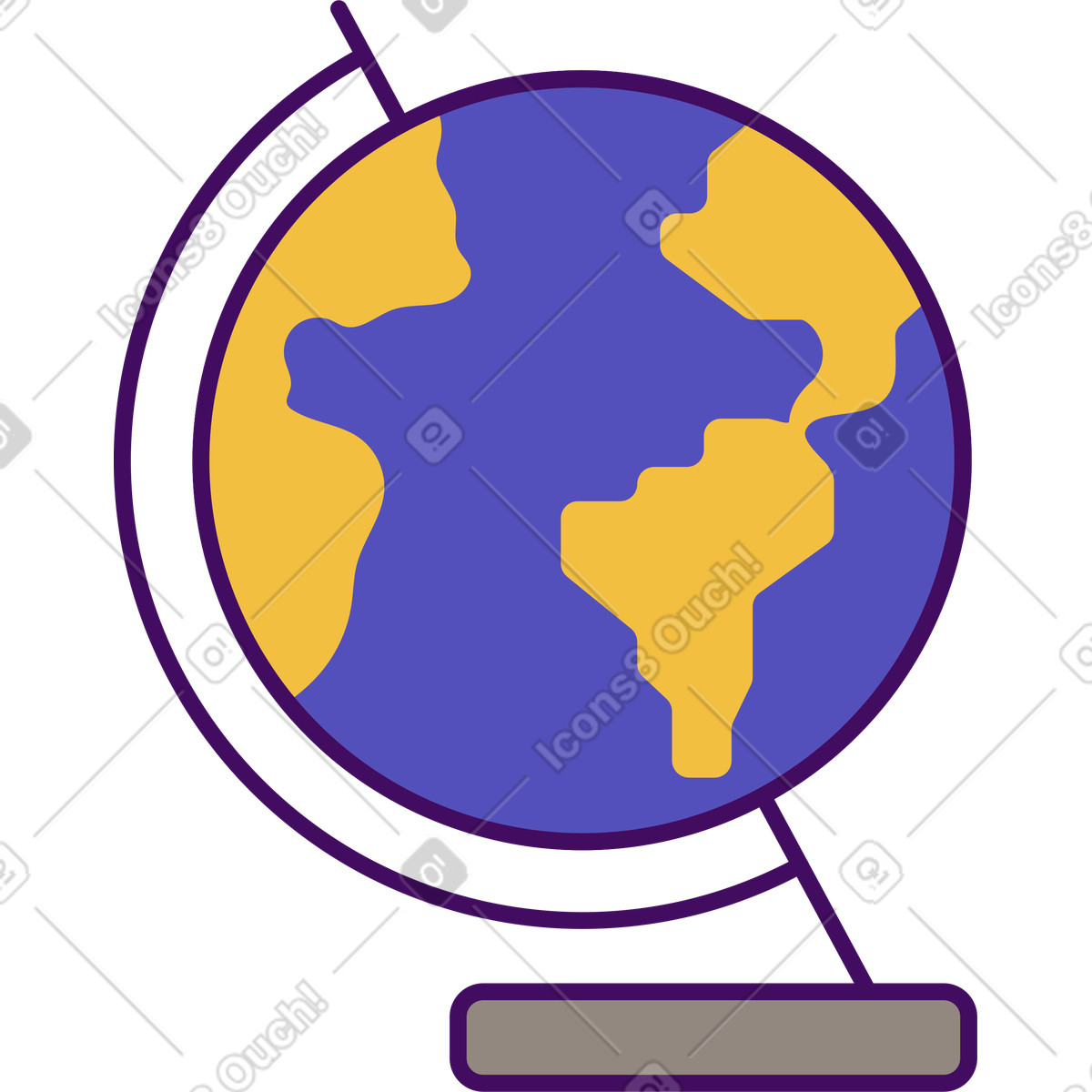Globe illustration in Simplistic style download in PNG, SVG