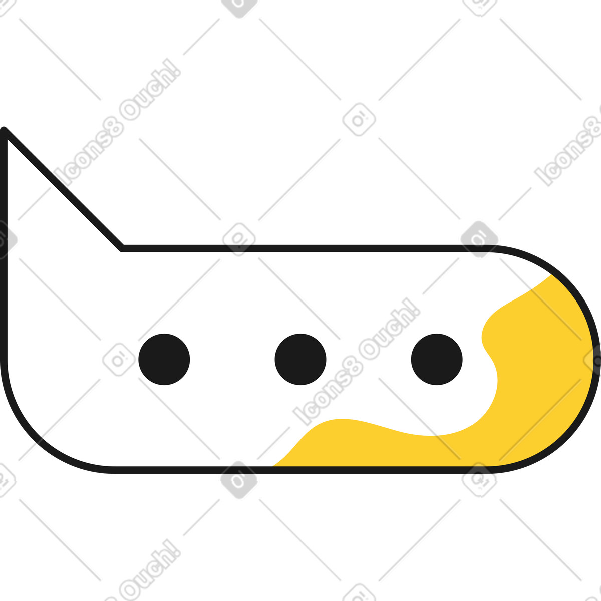 Speech bubble with three dots animated illustration in Taxi style download in GIF, Lottie (JSON), AE